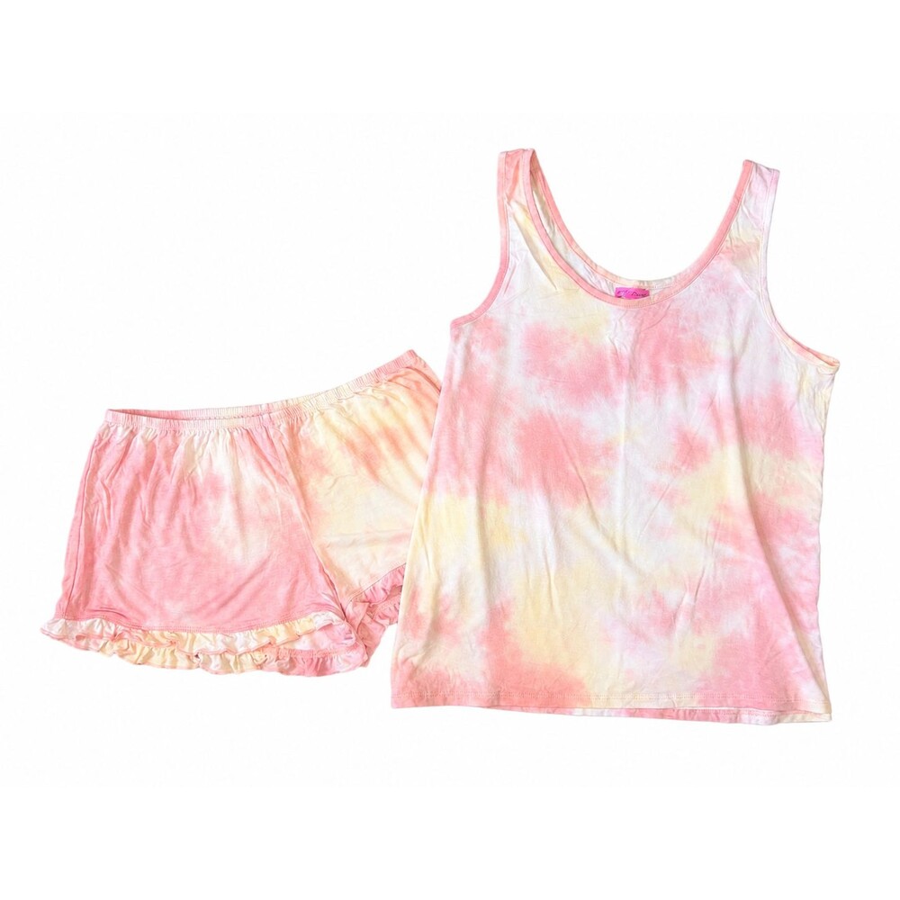 Women's Betsey Johnson 2 Piece Tie Dye Short Pajama Set Size M